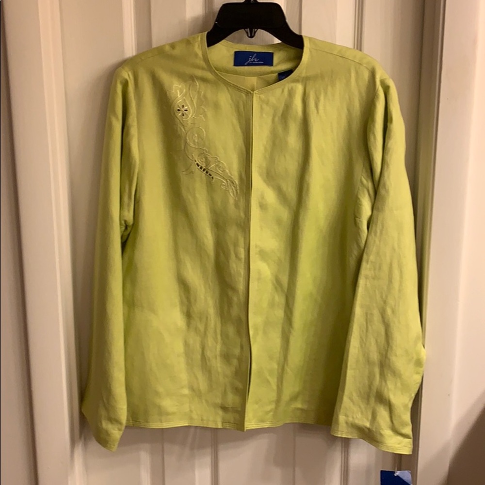 Linen embroidered blazer